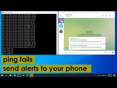 How to send messages to your phone when a ping fails