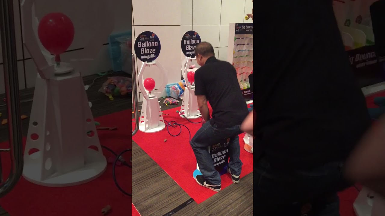 เกมส์แข่งสูบโป่ง ในงาน SWID 2018 สร้างสีสันภายในงานให้สนุกมากขึ้น สนใจเช่าออกงานอีเว้นท์ 086-3489742