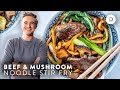 EASY Beef & Mushroom Noodle Stir Fry! 🍜