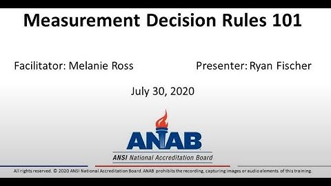 ANAB Webinar: Measurement Decision Rules 101