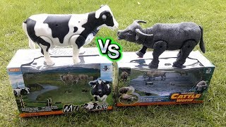 รีวิวของเล่น วัว vs ควาย ตัวไหนวิ่งไวกว่ากัน ใส่ถ่าน Cow vs Buffalo Toys | AZA555