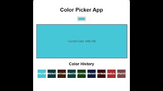 Build a ReactJS Color Picker App | Real-Time Color Preview with Color History!
