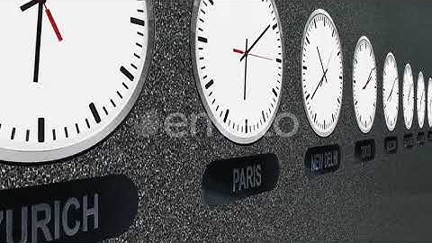 Clocks With Different Time Zones In Time Lapse | Motion Graphics - Videohive template
