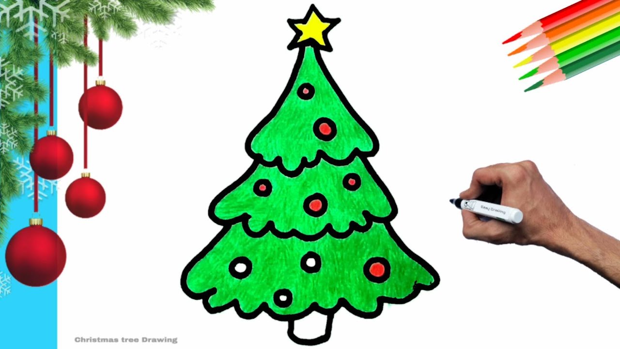 Christmas Tree Drawing  How To Draw A Christmas Tree Step By Step