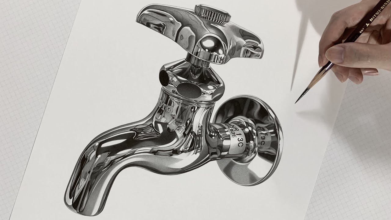 Pencil Drawing A Faucet 鉛筆画 蛇口を描いてみた Youtube