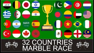 32 Countries Elimination Marble Race in Algodoo | EP. 2