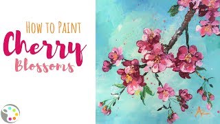 Acrylic Painting Tutorial | How to Paint Cherry Blossoms