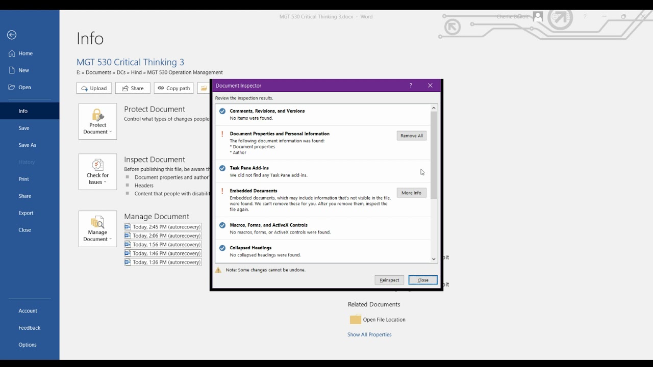 How to Remove Author Details From A Word Document