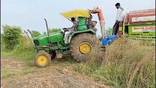 John Deere 5050 E Working With Paddy Thresher In Soyabeen