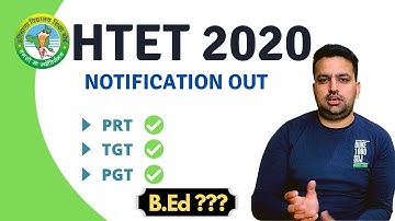 HTET 2020 | NOTIFICATION OUT | PRT/TGT/PGT | How To Apply | Is B.ed Required?
