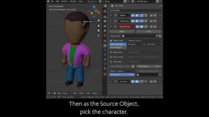 Daily Blender Secrets - Easy rigging of clothes in 30 seconds