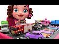 Learn Colors with Toy Street Vehicles Parking - Pinky and Panda TV