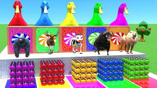 3D Animal Racing Slide Cow Gorilla Hippo Game 2026 screenshot 1