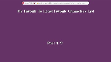 My Favorite To Least Favorite Characters List Hyper Extended [Part 4/9]