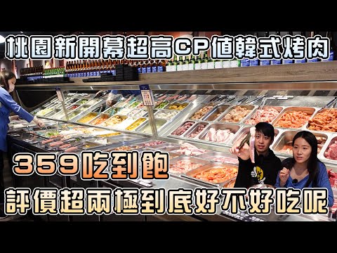 【桃園吃到飽】打爆豬359吃到飽！桃園新開幕超高CP值韓式烤肉！評價超兩極！？所以到底好不好吃呢？|店裡有隻貓