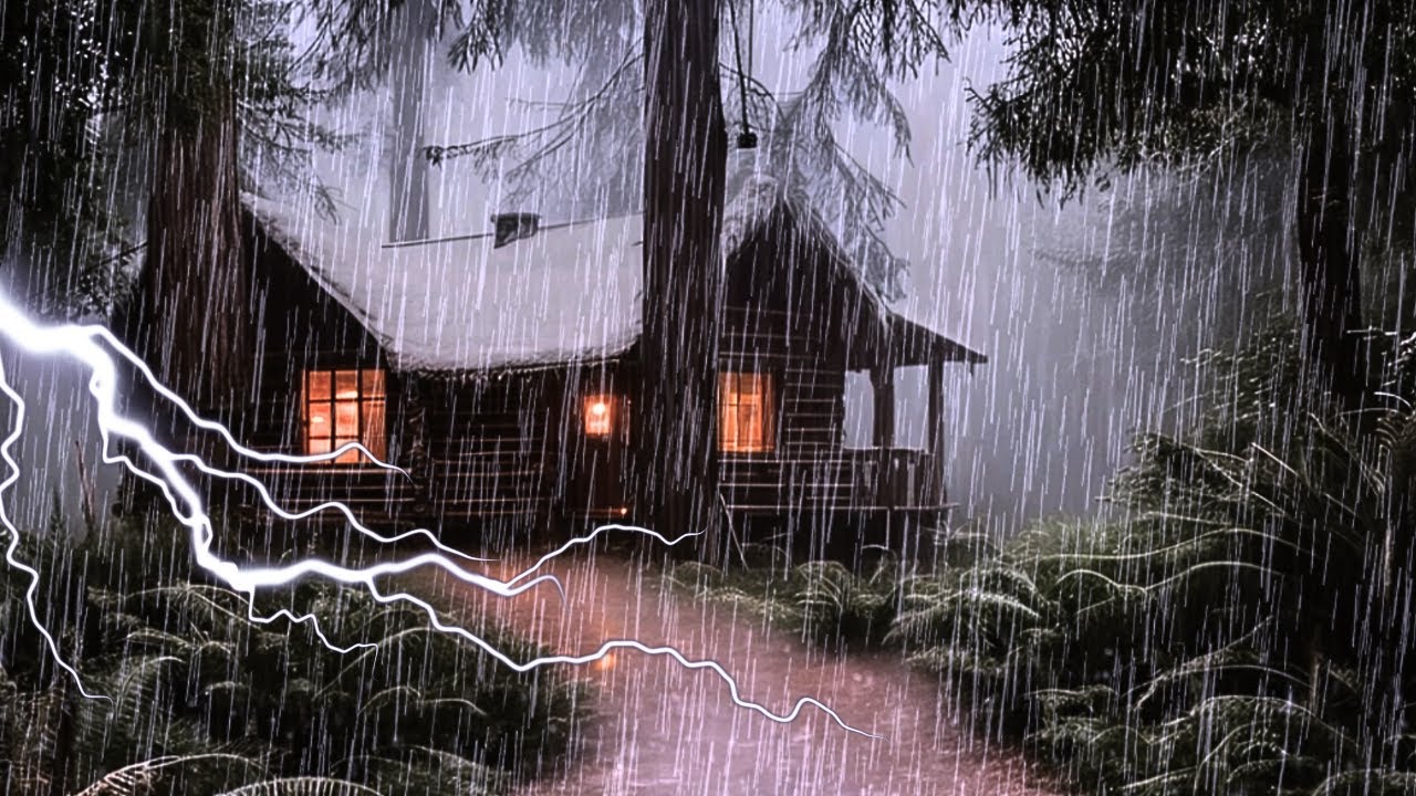 HEAVY RAIN AND THUNDER SOUNDS - DEEP SLEEP | Thunderstorm for Sleeping ...