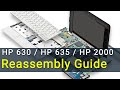 How to reassemble laptop HP 630, 635, 2000