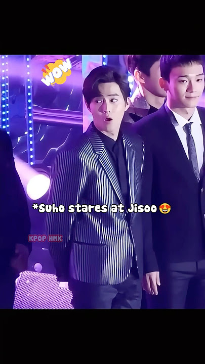 EXO's Suho Couldn't Hide His Admiration For Jisoo’s Beauty!! 😲😍 #kpop #blackpink #jisoo #shortvideo