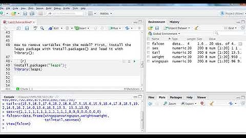 All subsets regression in R
