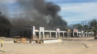 Shoprite Katima Mulilo Mall Burning fire brought by electricity explosion