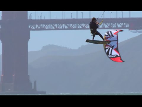 Kiteboarding Beneath the Golden Gate Bridge