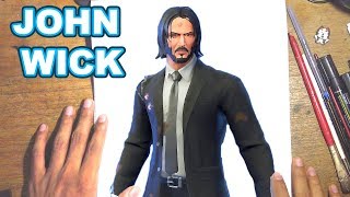 FORTNITE Drawing JOHN WICK - How to Draw JOHN WICK | Step-by-Step Tutorial - Fortnite Season 9