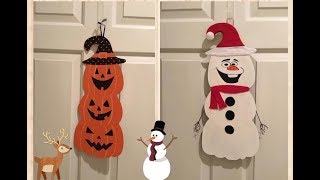 Dollar Tree 3 Tier Pumpkin Sign into a Snowman Olaf