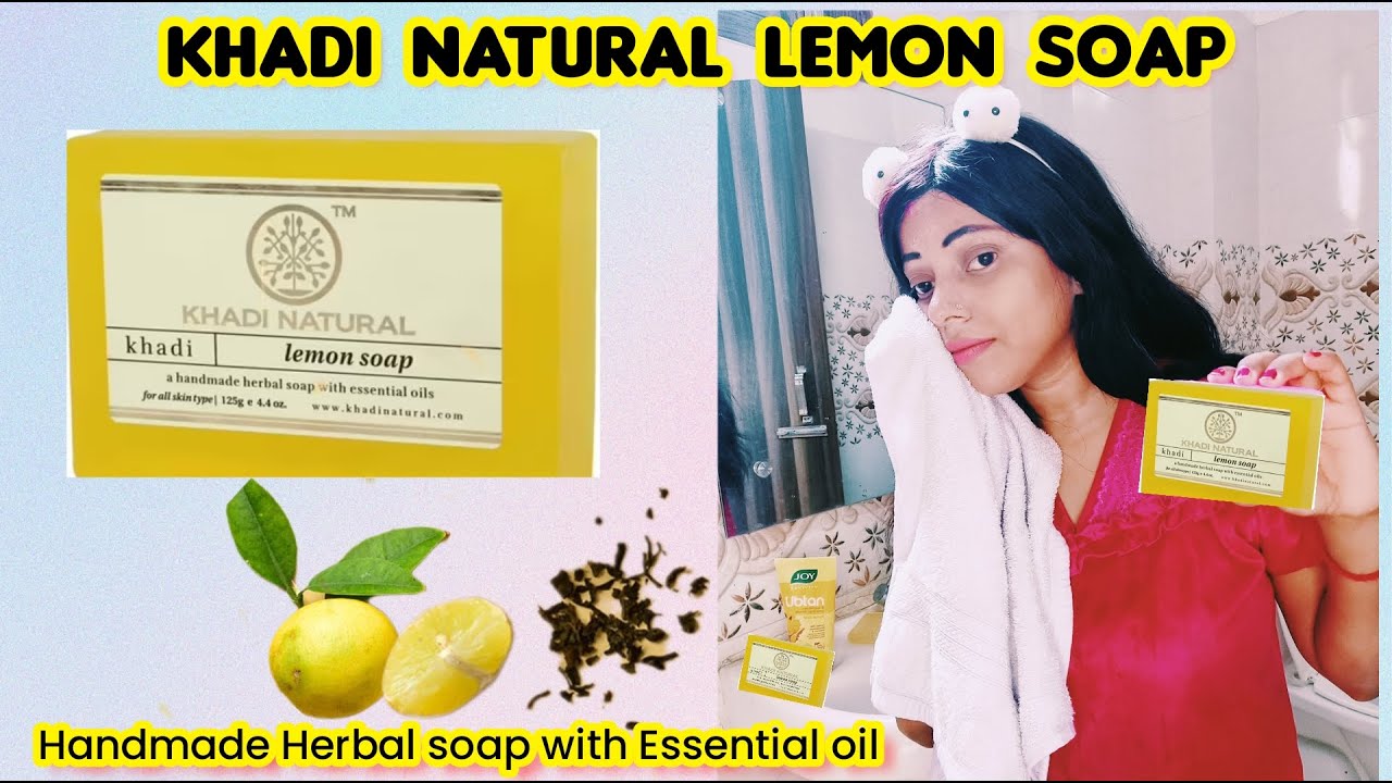 Khadi natural lemon soap full review | best handmade soap 2023 | glowing And skinlightening soap