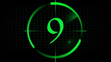 TIMER Countdown 10 sec ( v 419 ) circle 9 to 0 with sound effects HD 4k