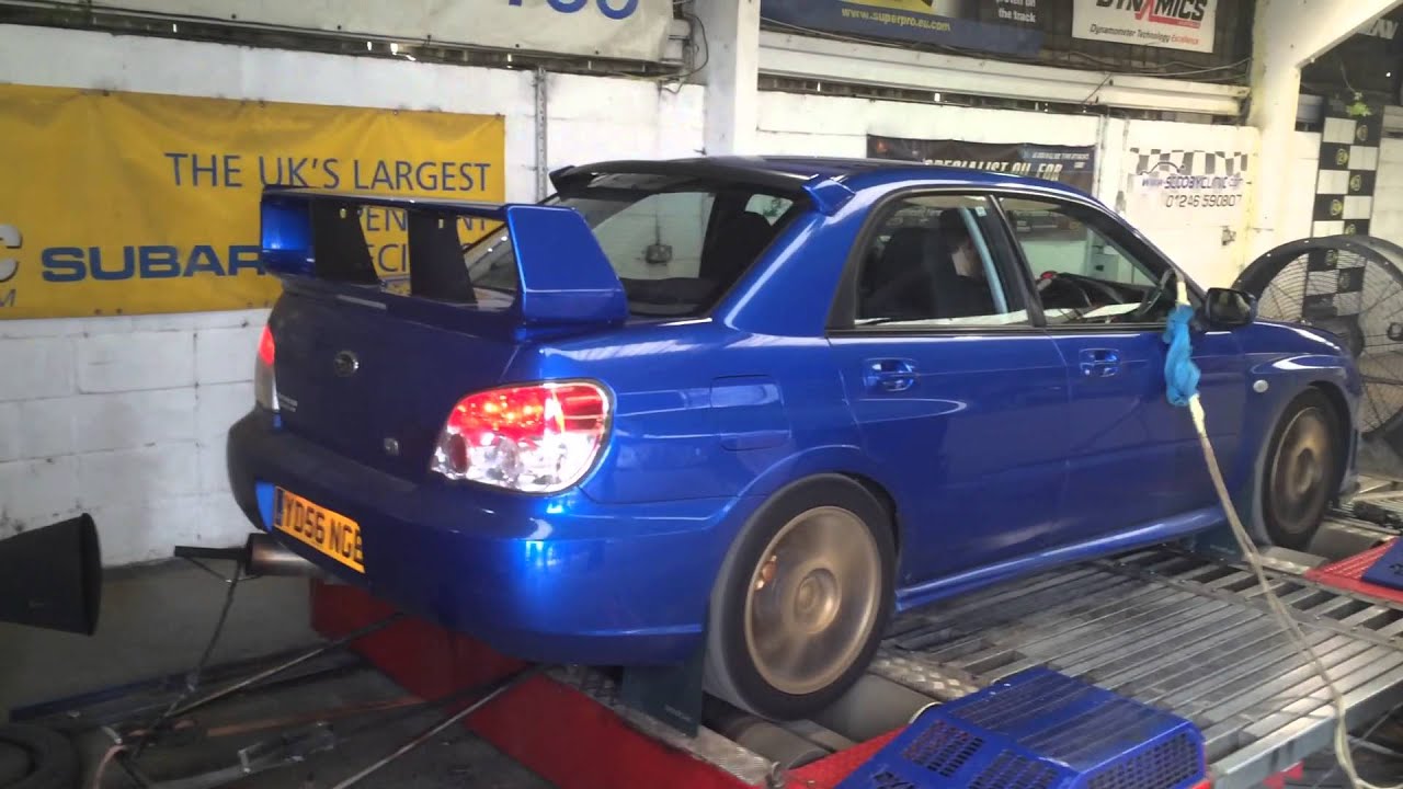 Subaru Impreza popping flames on the dyno Scoobyclinic YouTube