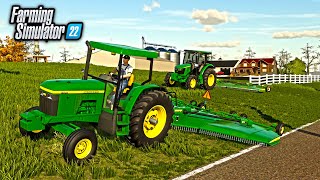 MOWING OVERGROWN DITCHES WITH NEW BATWING MOWER! (BIG TIME FARMER) | FARMING SIMULATOR 22