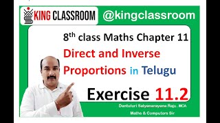 8th class maths chapter 11 Direct and Inverse Proportion Exercise 11.2 in telugu, 8th Maths Ex 11.2