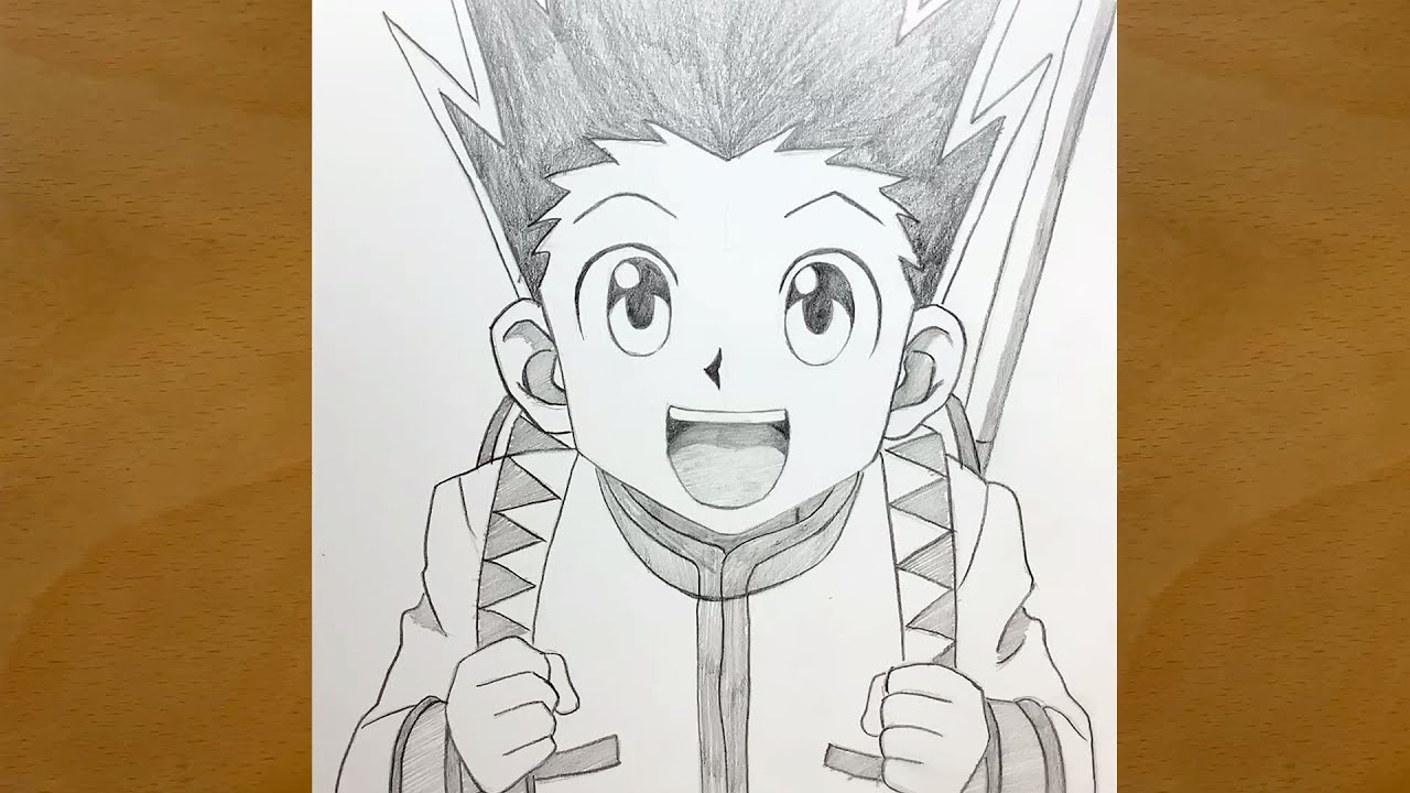 Anime sketch How to Draw Gon Freecss from HUNTER×HUNTER step by