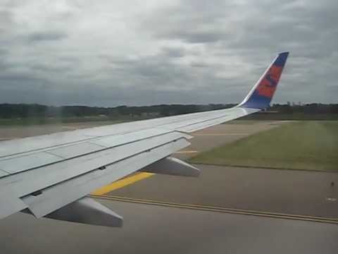 Sun Country Airlines take off from Minneapolis St Paul 