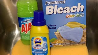 Asmr Soapy Sponge Squeezing Lime Ajax, Tide Detergent, Powder Bleach Detergent