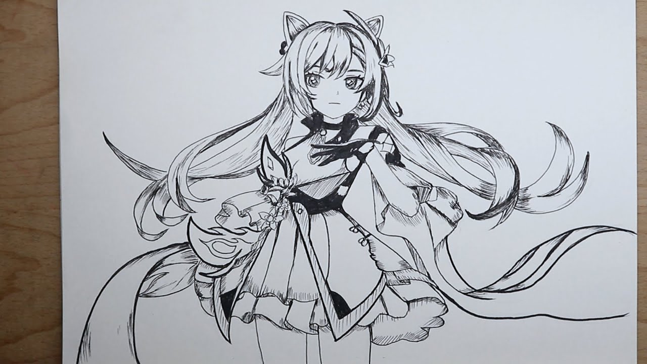 how to draw Keqing | step by step |  Genshin