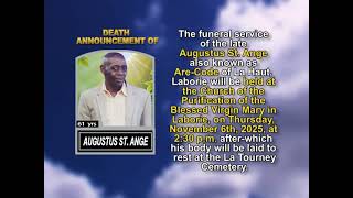 Augustus St. Ange ~ Short Obituary