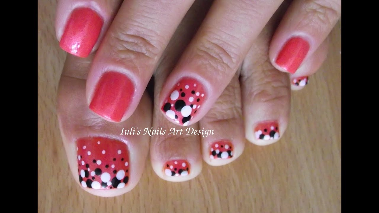 Valentine Day Toes Art Design Beginners Red Black White Diffe Valentine Day Toes Art Design Beginners Red Black White Diffe Size Dots