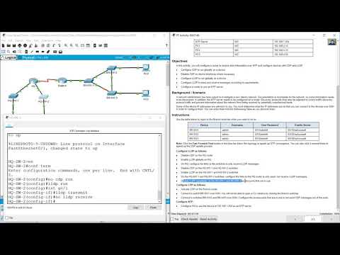 10.8.1 Packet Tracer - Configure CDP, LLDP, and NTP
