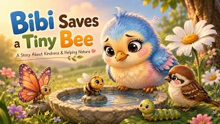 Bibi Saves a Tiny Bee 🐝💧 | A Gentle Story About Kindness & Helping Nature | Slow-Paced Kids Story