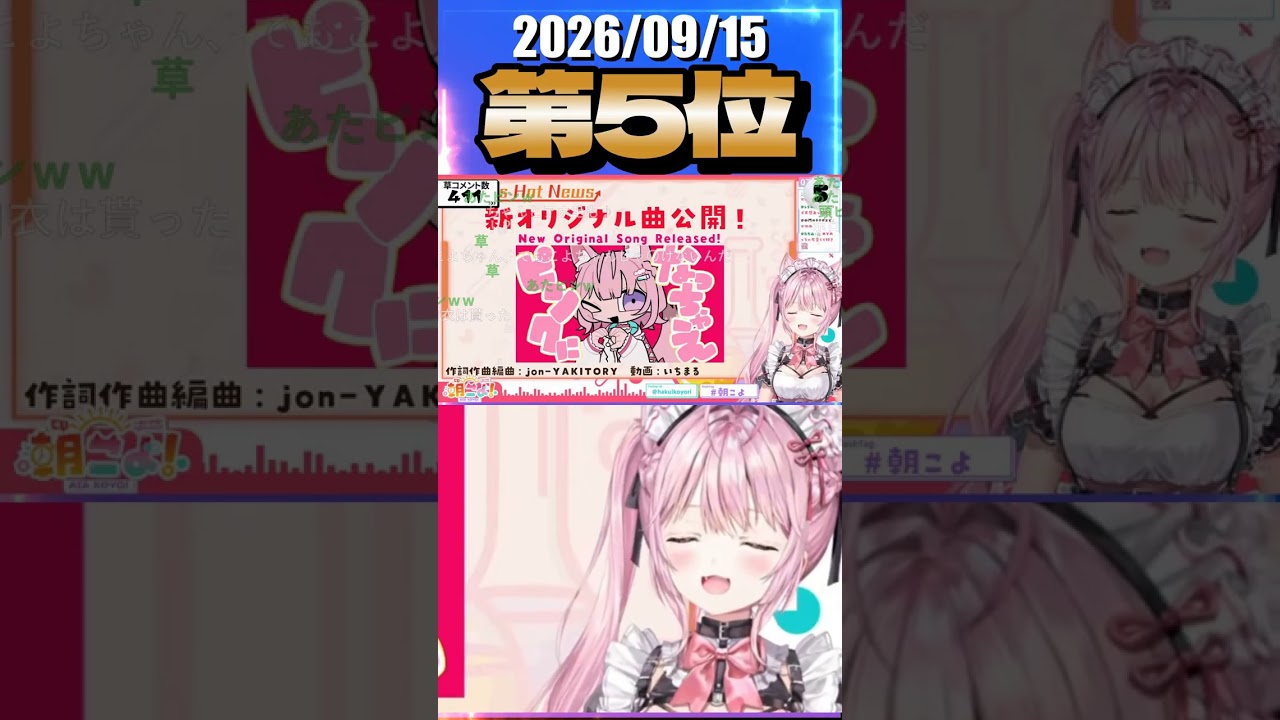 9/15 草コメント数ランキング第5位 #博衣こより 0時間28分ごろ