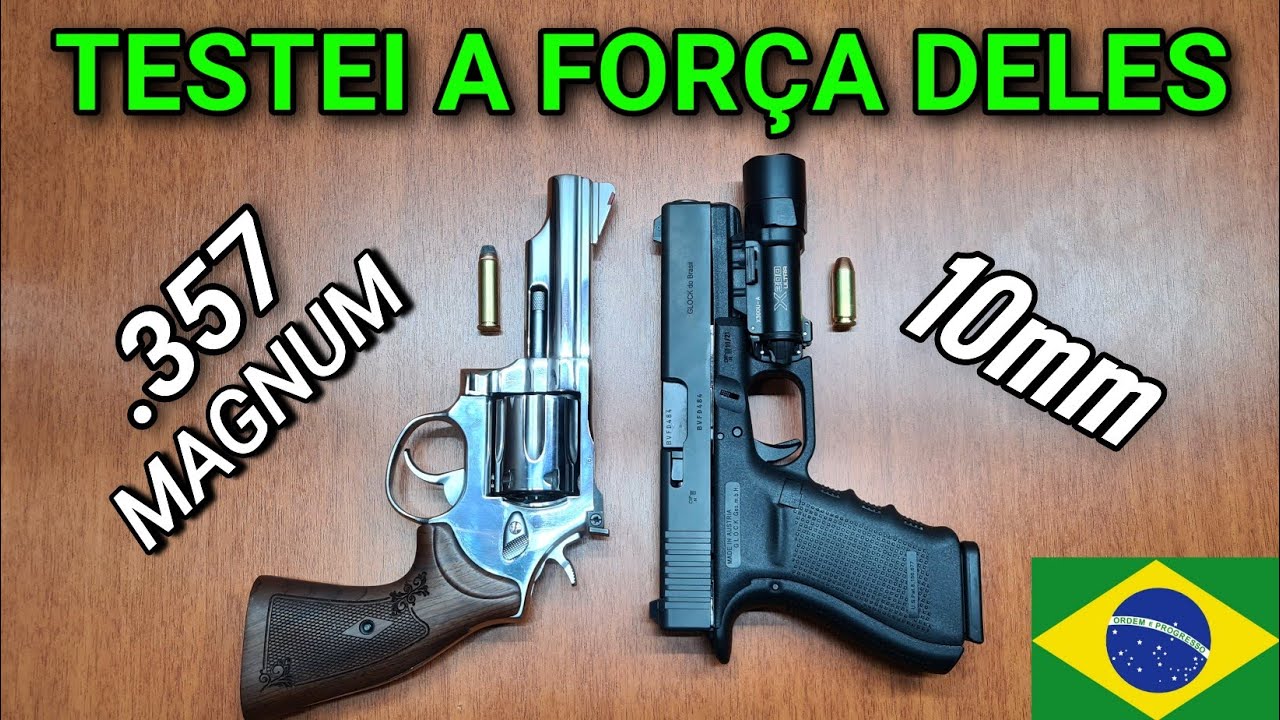 TESTE DE FORÇA - 10mm vs 357 MAGNUM em vários Objetos! Taurus RT 66 contra Glock 20