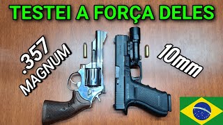 TESTE DE FORÇA - 10mm vs 357 MAGNUM em vários Objetos! Taurus RT 66 contra Glock 20