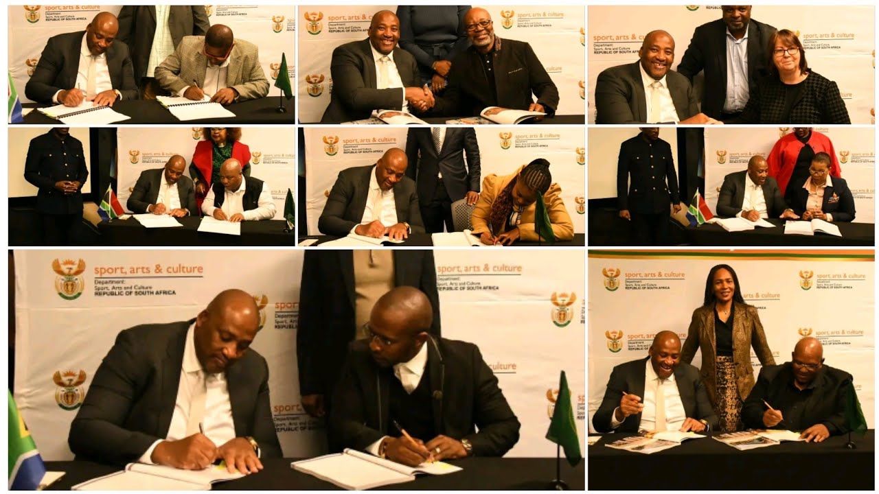 GAYTON MCKENZIE SIGNING SHAREHOLDERS COMPACT IN CAPE TOWN FOR SPORTS ARTS AND CULTURE