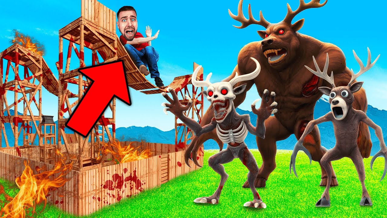 BASE SÉCURISÉE vs CERF 99 NUITS DANS UNE FORÊT ÉVOLUTION !!