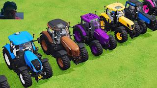 トラクターを運搬：ダブルフラットベッドトレーラー、トラック対トラクターのゲーム Farming Simulator 22 screenshot 5
