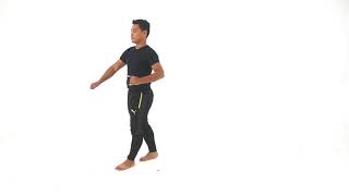 Tarian Zapin-Gerak asas langkah maju undur 45'