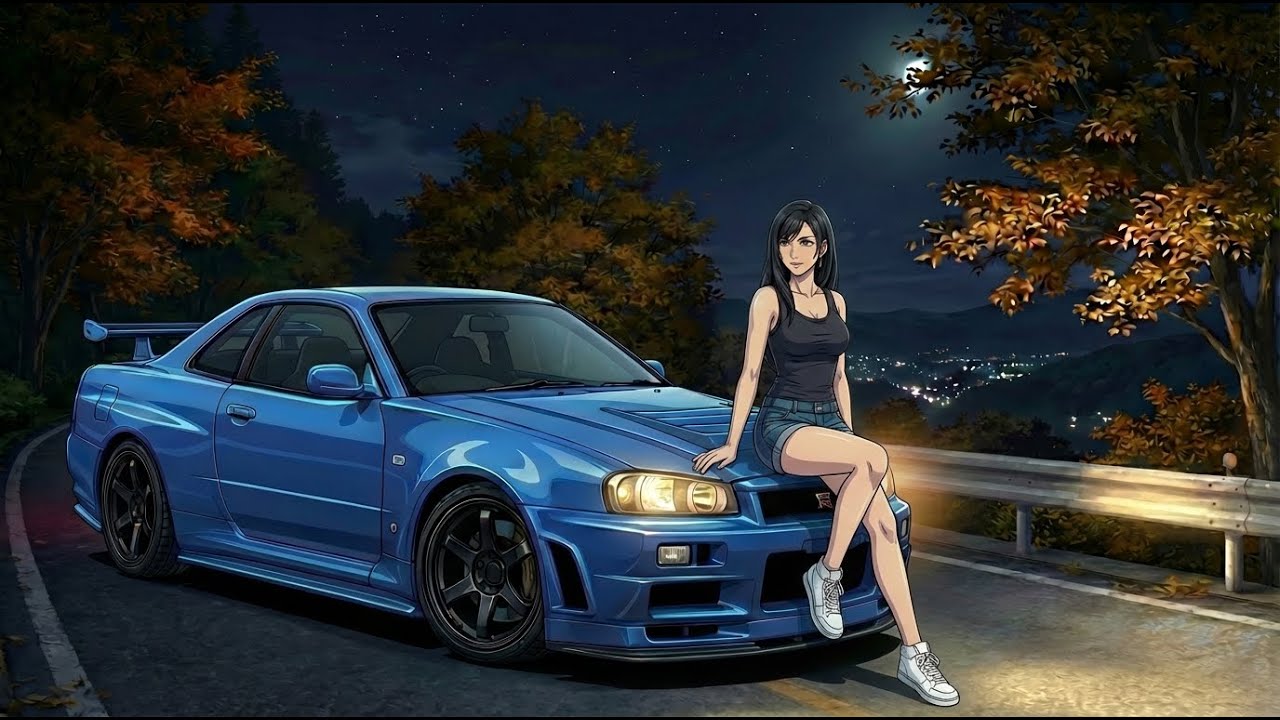 Initial D Anime - The Legend of the R34 GTR Neon Heart Overdrive Hyper Eurobeat X City Pop | AMV