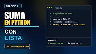 Sumar una lista de números en Python | Ejercicio 11