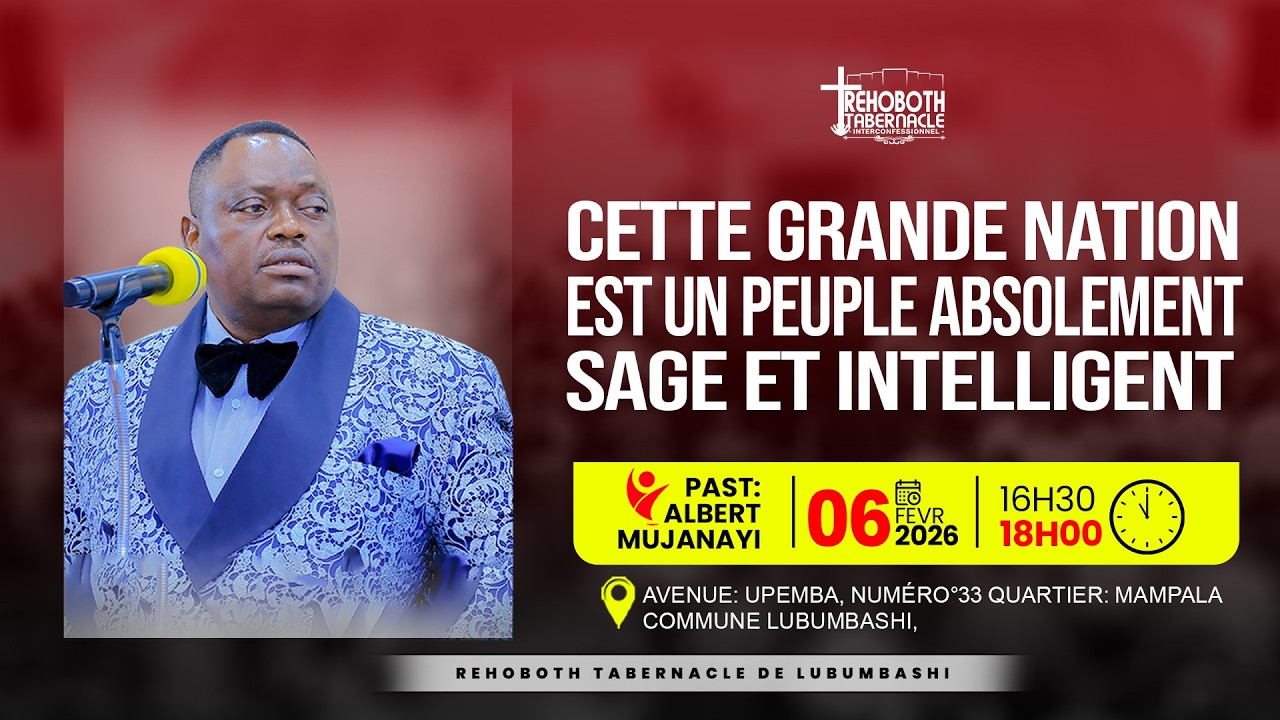 VEN 06-02-2026 | CETTE GRANDE NATIONEST UN PEUPLE ABSOLEMENT SAGE ET INTELLIGENT I PASTEUR : Albert